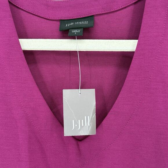 J. Jill Dress Small Purple Boysenberry Wearever Shift V Neck Career Pockets - Picture 2 of 8